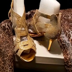 Marc Fisher Gold Sandals